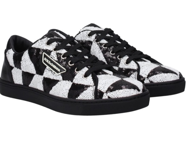 Dolce & Gabbana Black Lace-up Casual Sneakers In Black