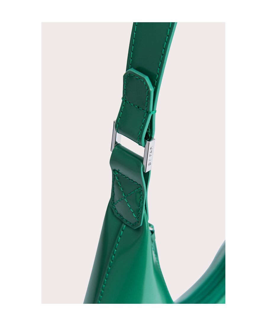 By Far Amber Leather Shoulder Bag In Green