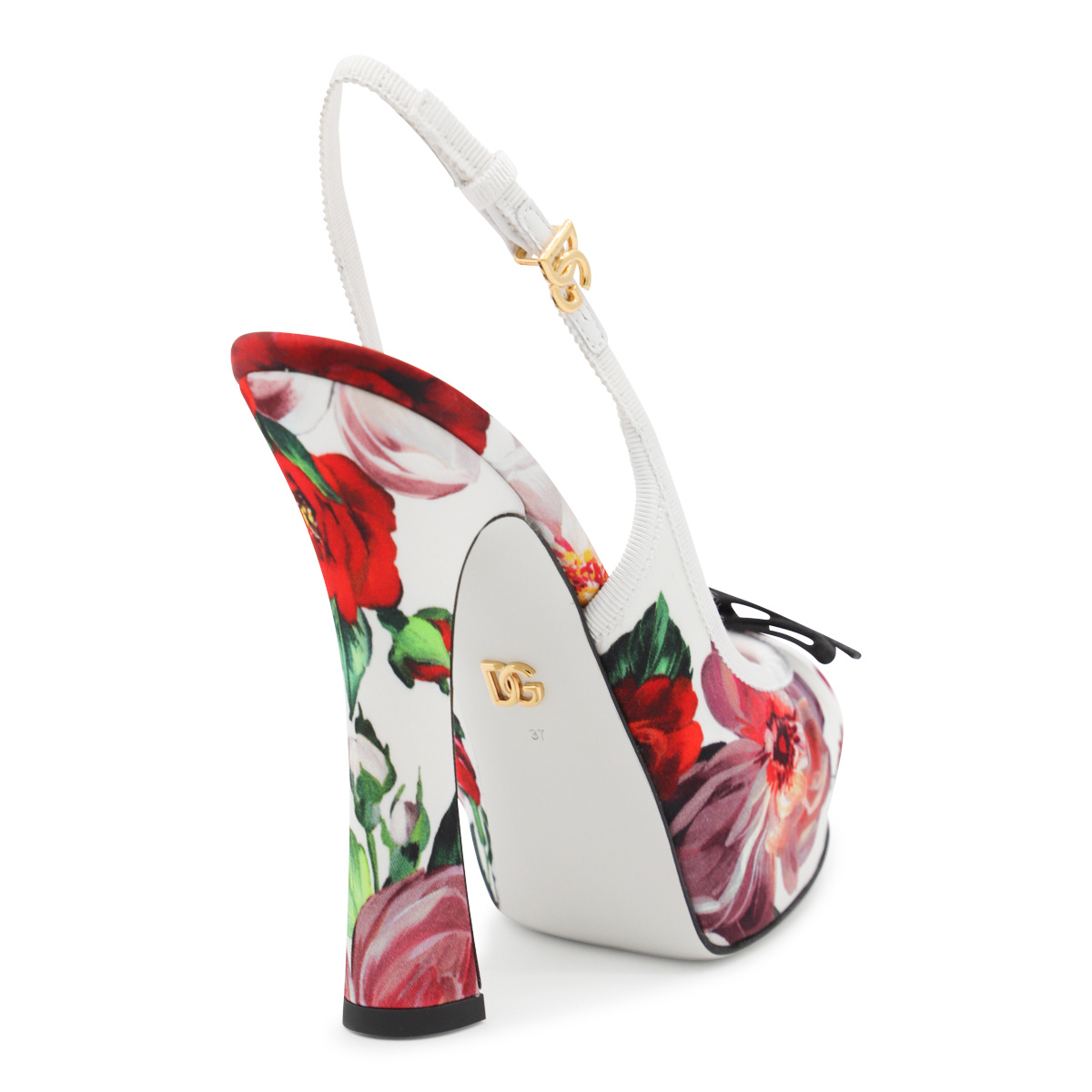 Shop Dolce & Gabbana Printed High-heeled Sandals In White