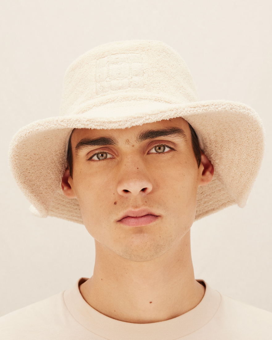 Jacquemus Le Bob Bandho Terry-cloth Bucket Hat In Nude