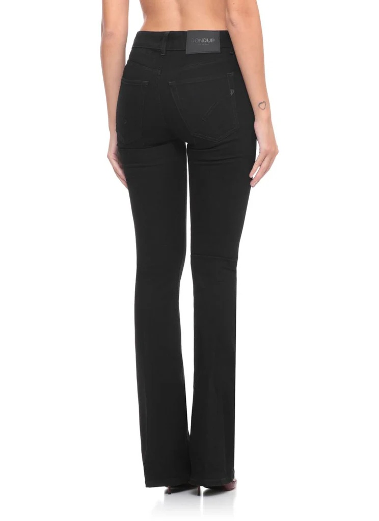 Dondup Flared Five-pocket Jeans In Black