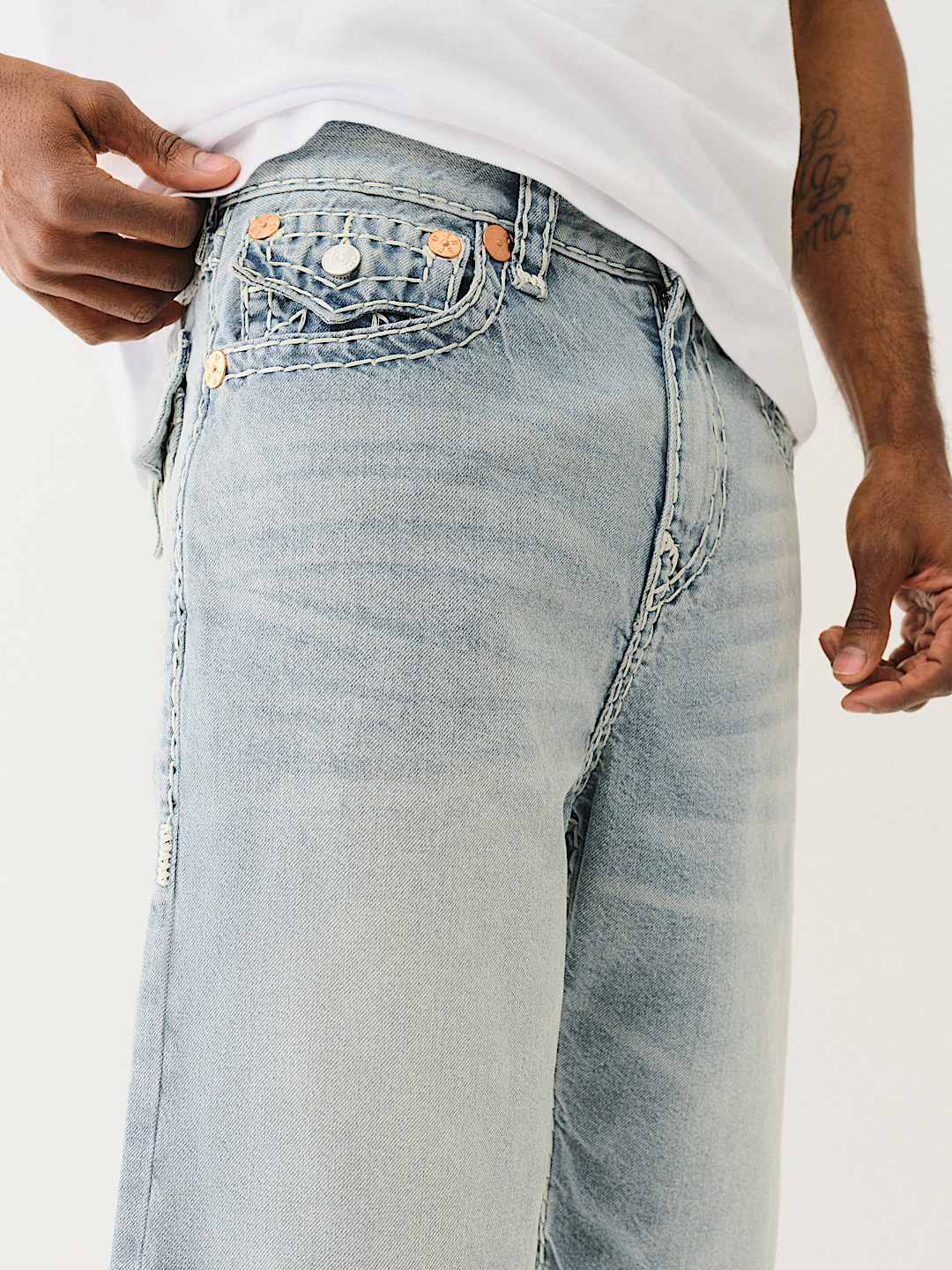 True Religion Vinny Super T Flap Ultra Baggy Short In Blue