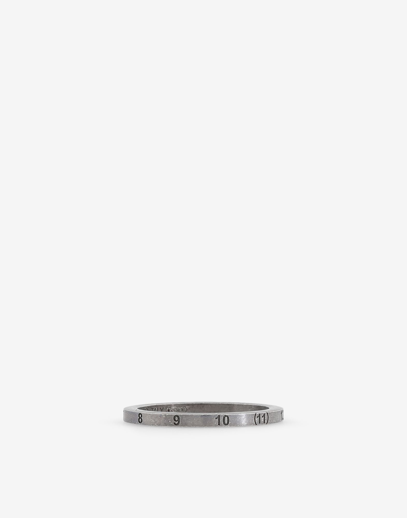 Maison Margiela Number-engraved Brushed Silver Ring In Gray