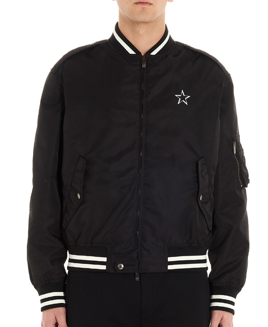 Valentino Vltn Star Bomber Jacket In Black
