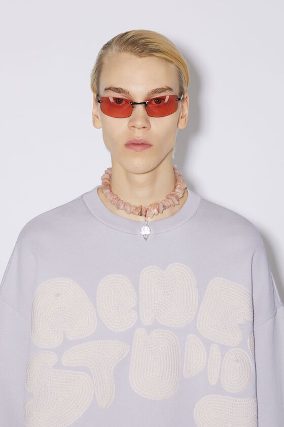 Acne Studios Embroidered-logo Sweatshirt In White