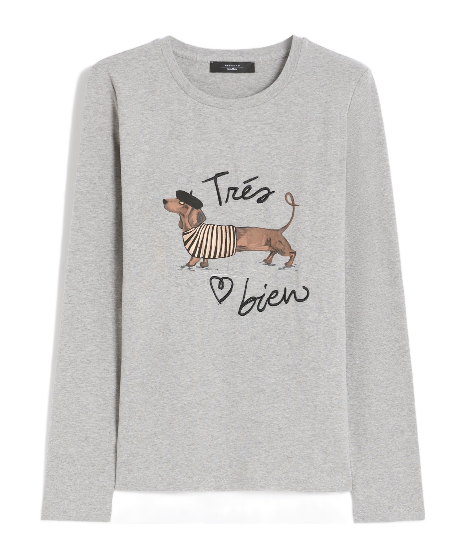 Weekend Max Mara Long-sleeved T-shirt In Gray