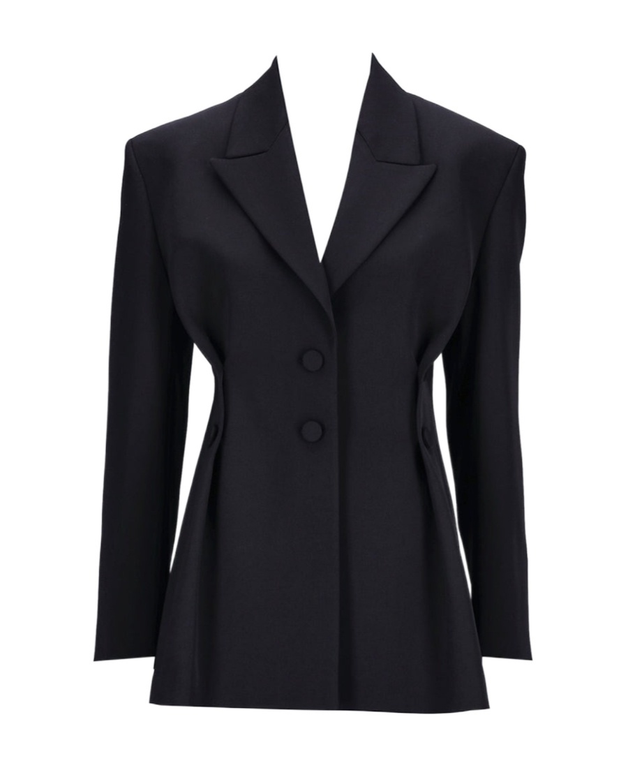 Givenchy Tricotine Wool Tuxedo Blazer In Black