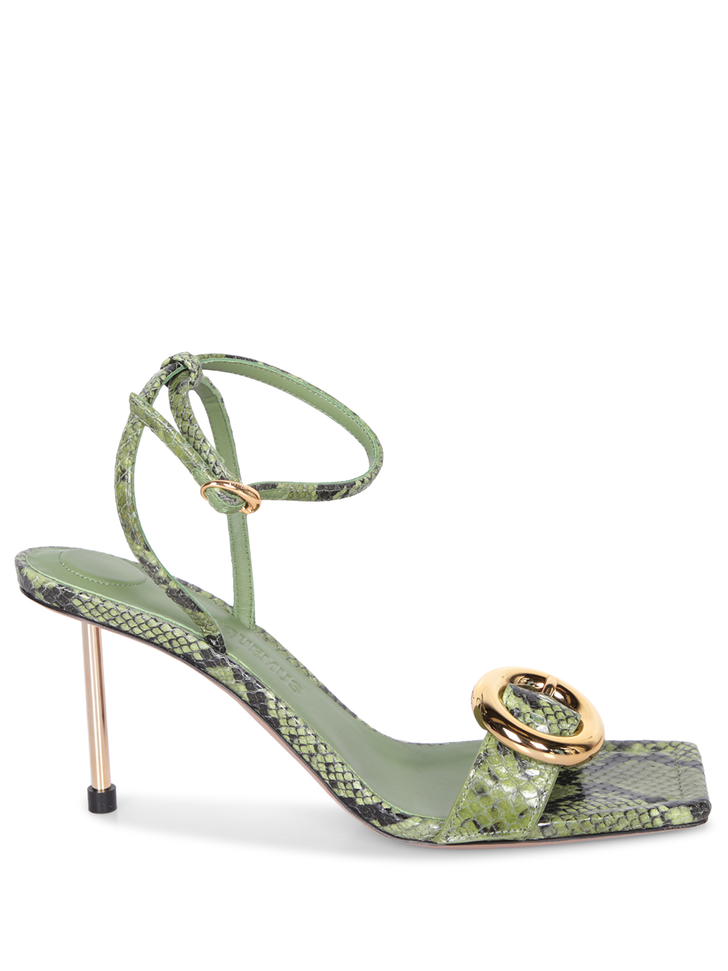 Jacquemus Python-print Leather Sandals In Green