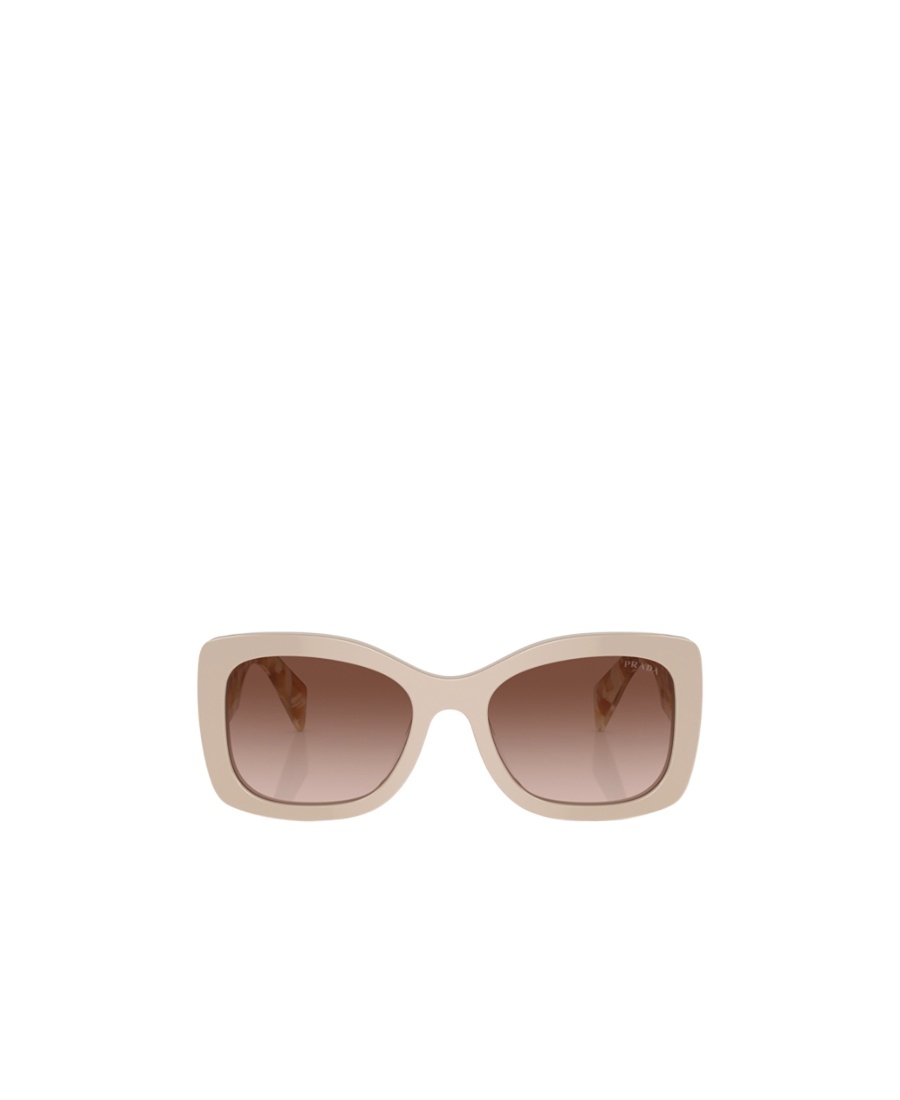 Prada Logo-lettering Square-frame Sunglasses In Nude