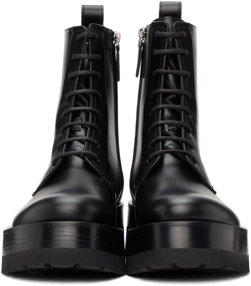 Valentino Ankle-length Lace-up Boots In Black