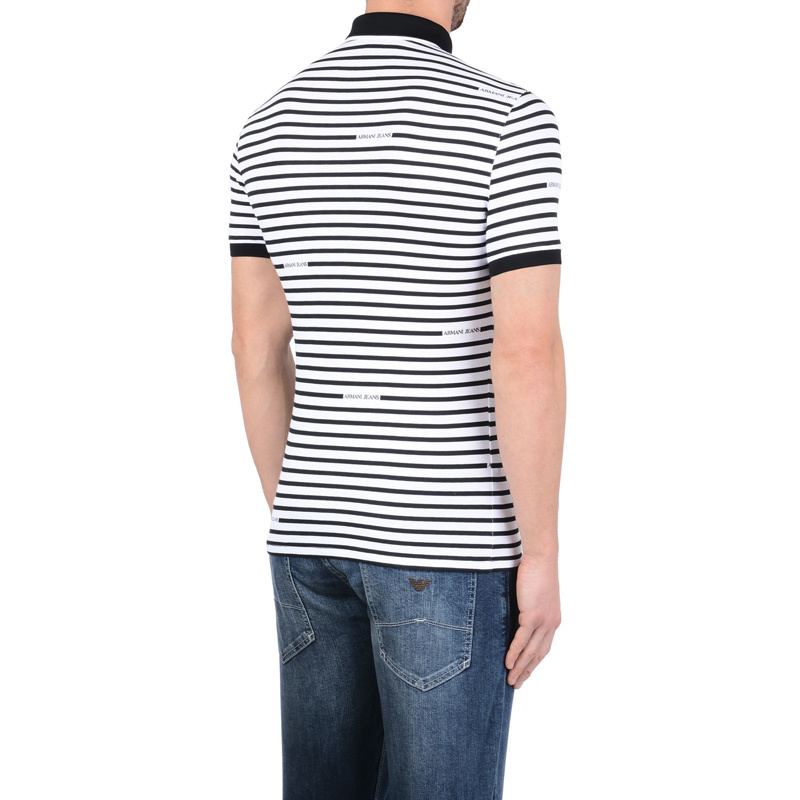 ARMANI JEANS HORIZONTAL STRIPED POLO SHIRT