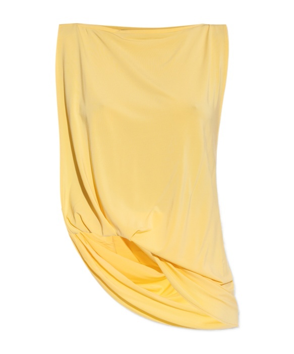 Jacquemus Draped Sleeveless Asymmetric Lightweight Top In Yellow