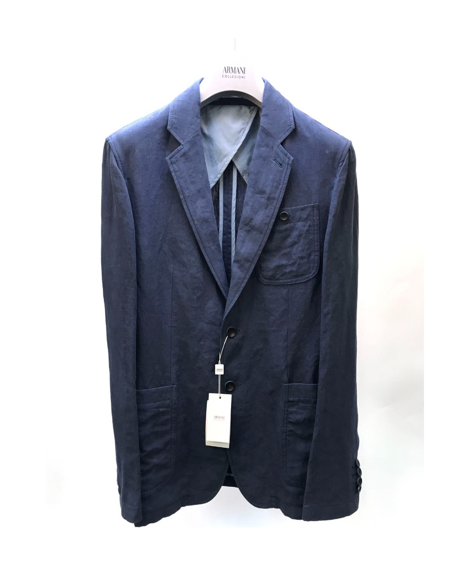 Armani Collezioni Long Sleeved Suit Jacket In Black
