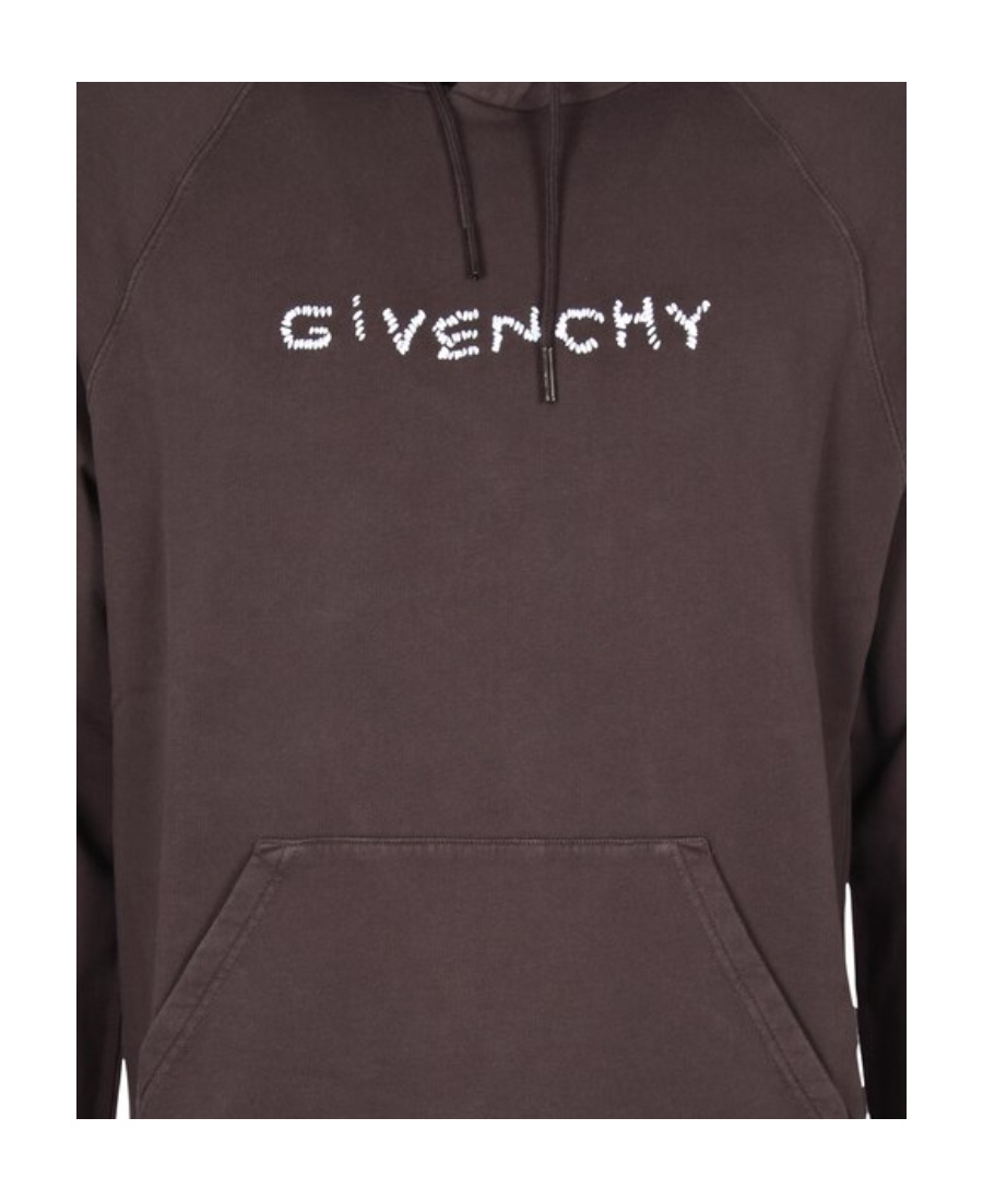 Givenchy Embroidered Logo Hoodie In Black