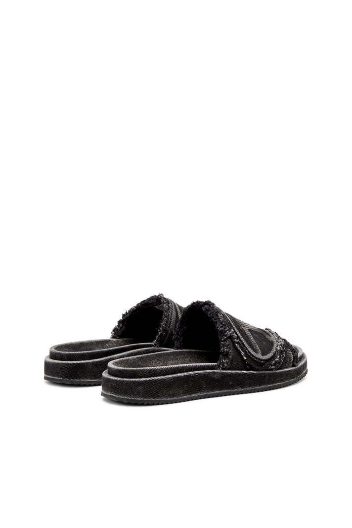 Diesel Black Sa-slide D Oval Sandals In Black