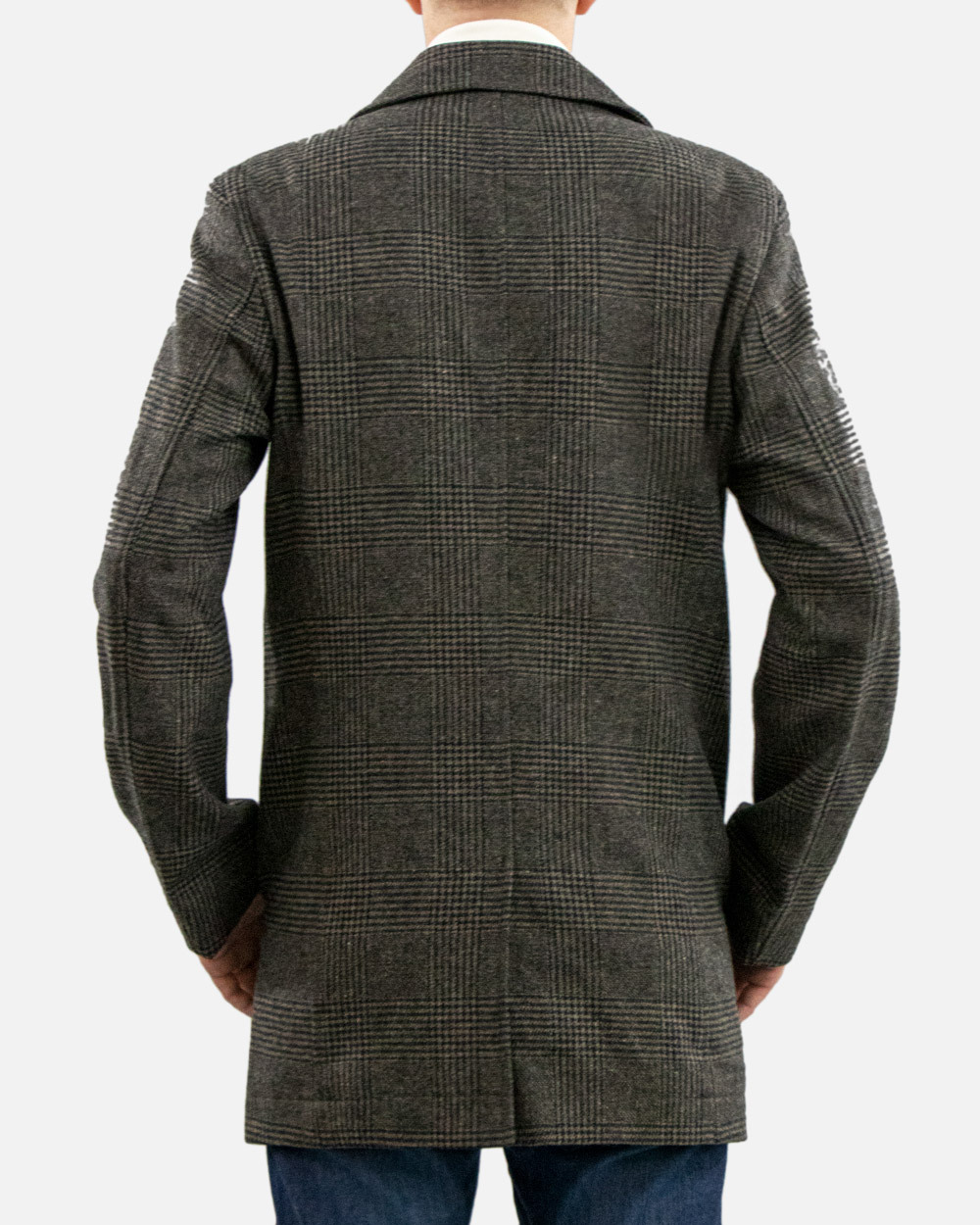 HUGO BOSS PLAID LONG-SLEEVED COAT
