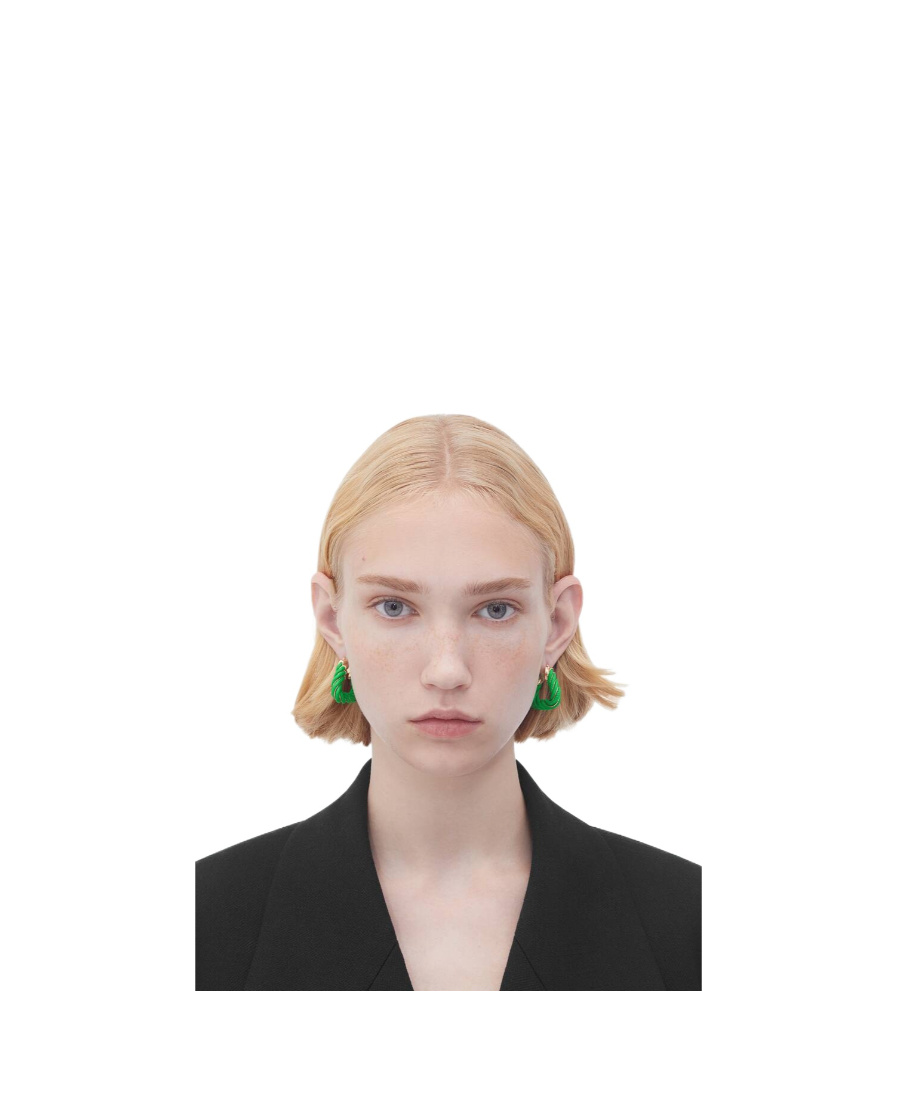 Bottega Veneta Logo Earring In Green