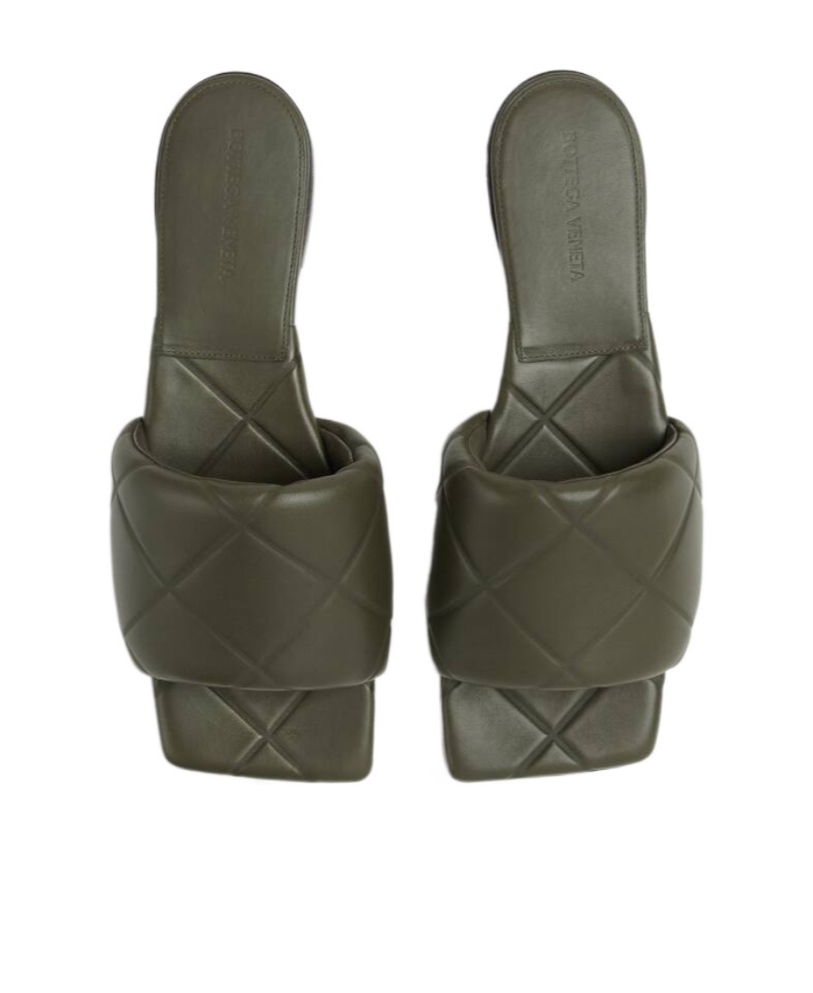 Bottega Veneta Diamond-quilt Open-toe Sandals In Green