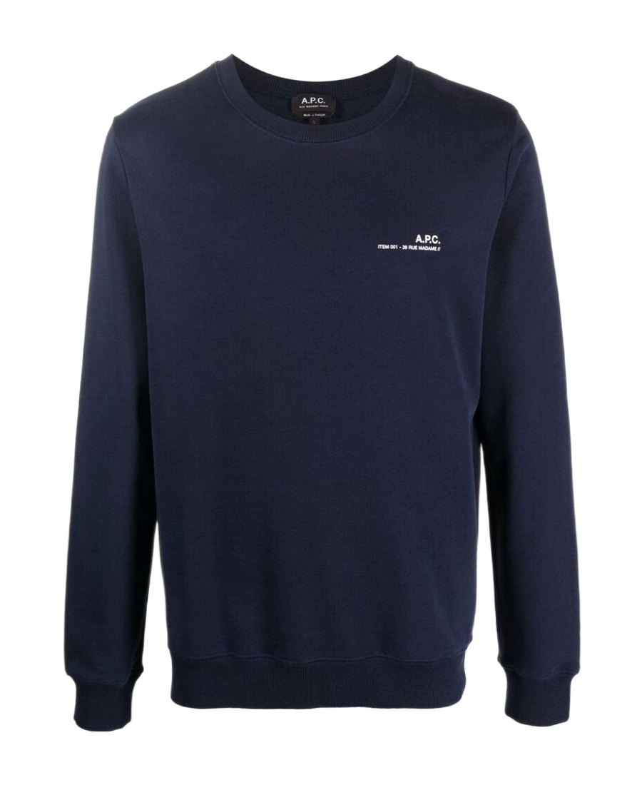 Apc Organic Cotton Sweatshirt With Minimalist Branding And Comfortable Fit In Black