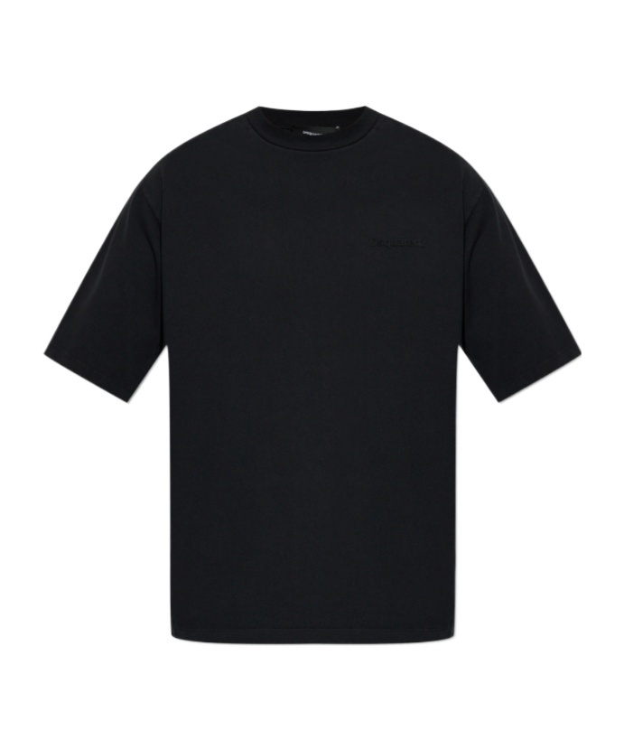 Dsquared2 Logo-embroidered Short-sleeve T-shirt In Black
