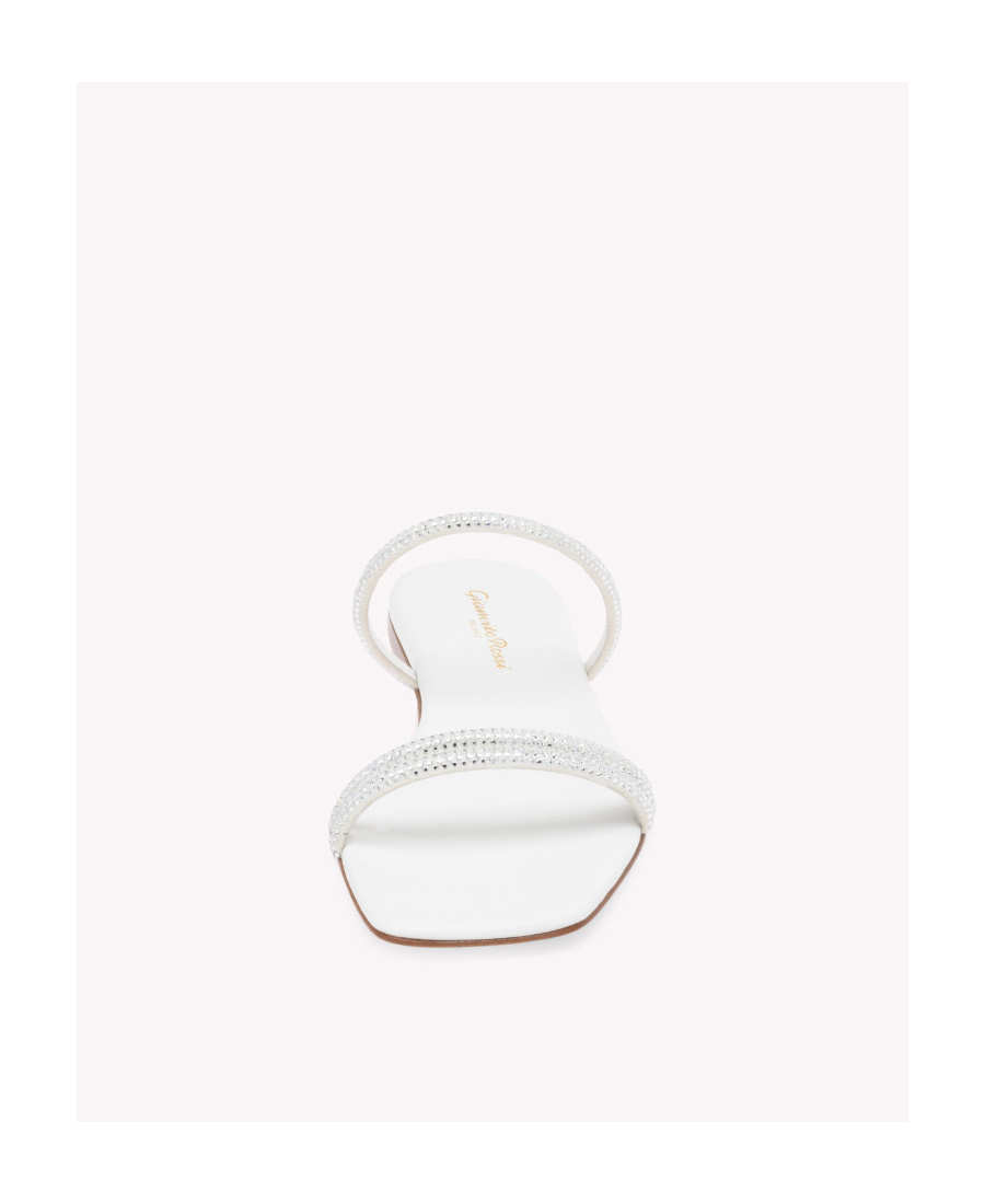 Gianvito Rossi Luxurious Rhinestone Cannes Sandals 2025 In White