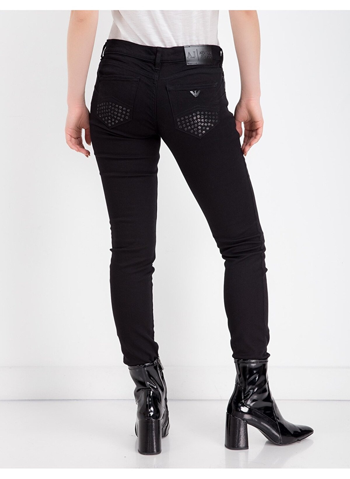 Armani Jeans Logo Jeans In Black