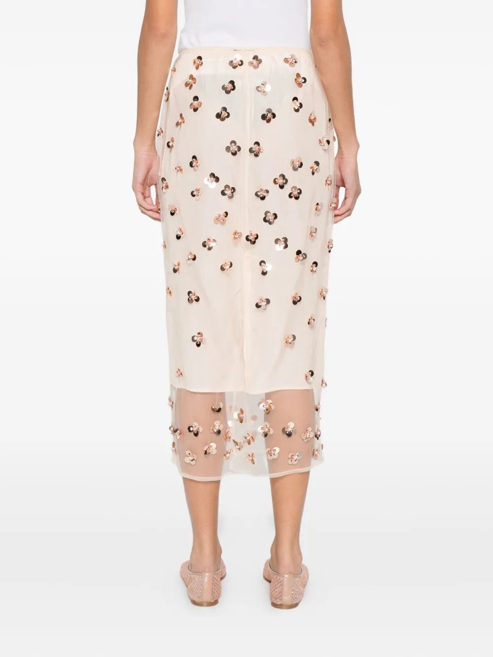 Forte Forte Flower-detail Midi Skirt In White