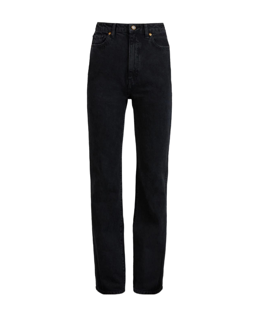 Khaite High-waisted Straight-leg Jeans In Black