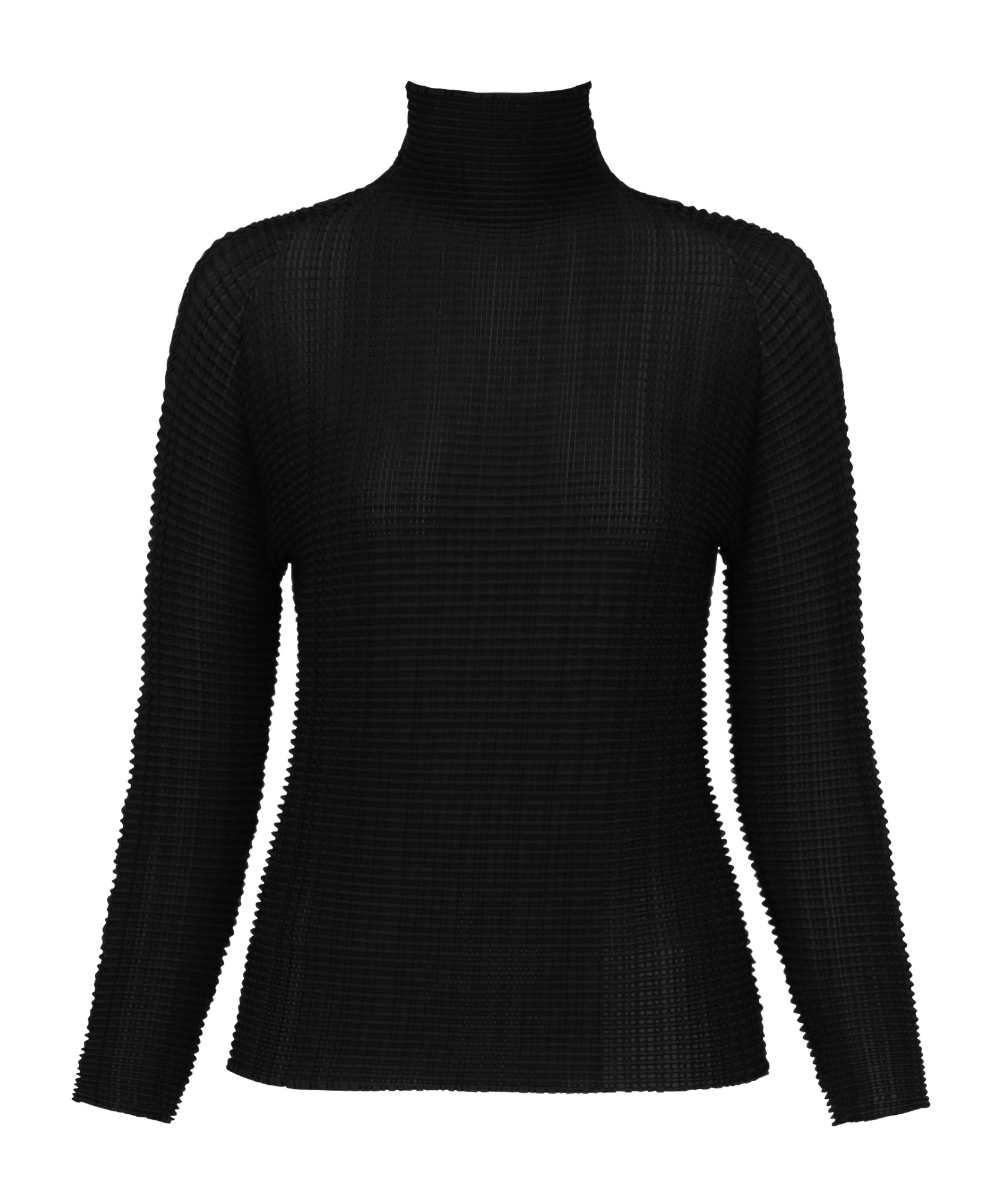 Issey Miyake Wooly Pleats Top In Black