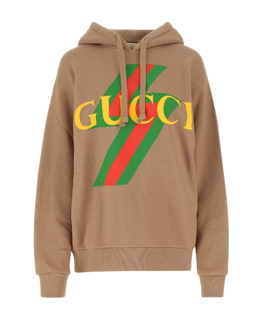 Gucci Logo-print Hoodie In Green