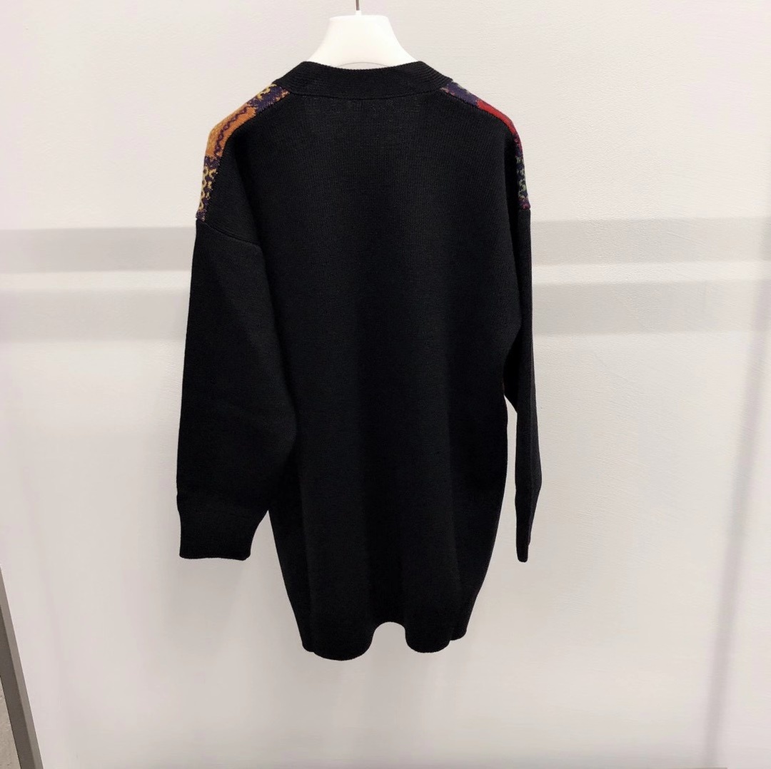 Loewe Oversized Check Patterned Cardigan In Black
