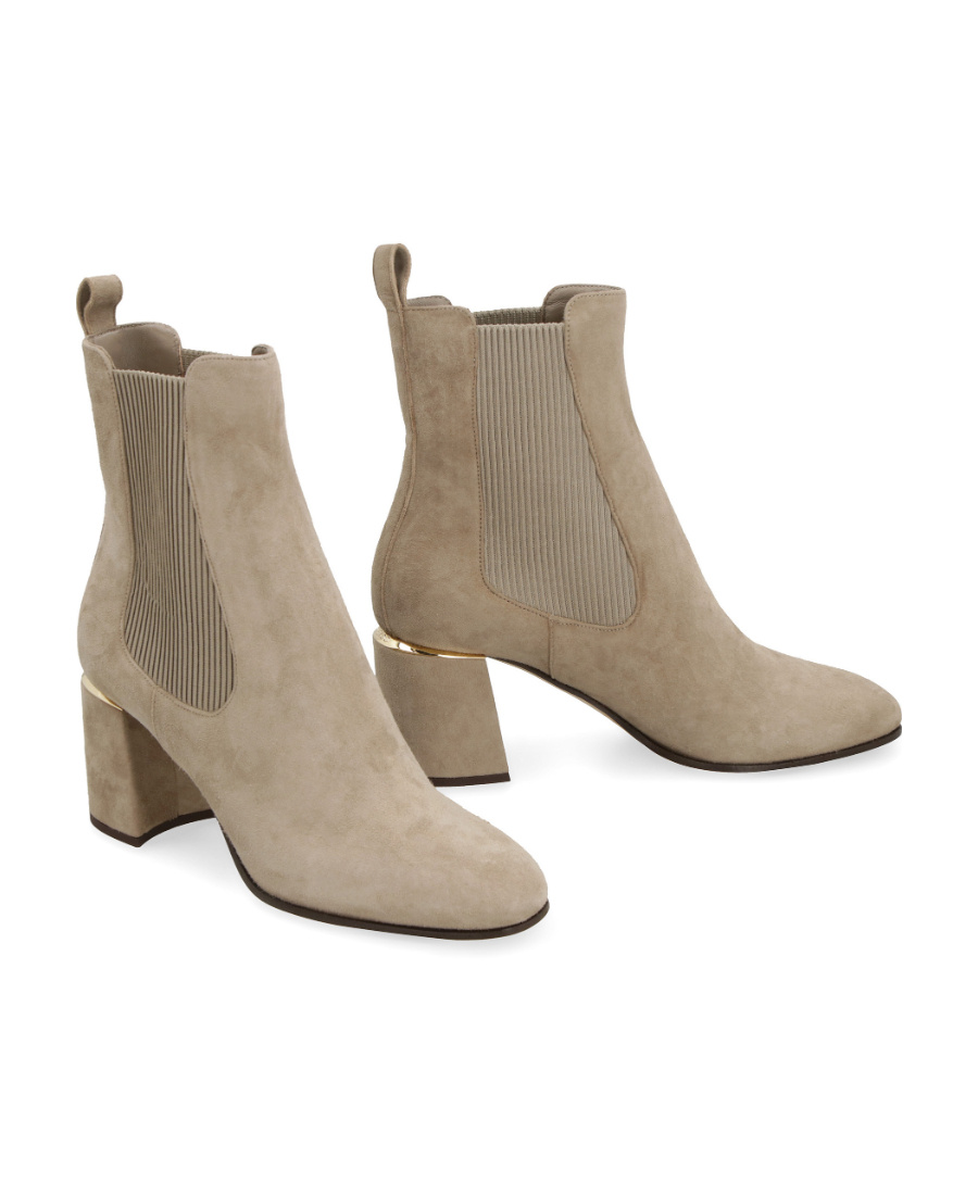 Jimmy Choo Round-headed High-heeled Boots In Nude