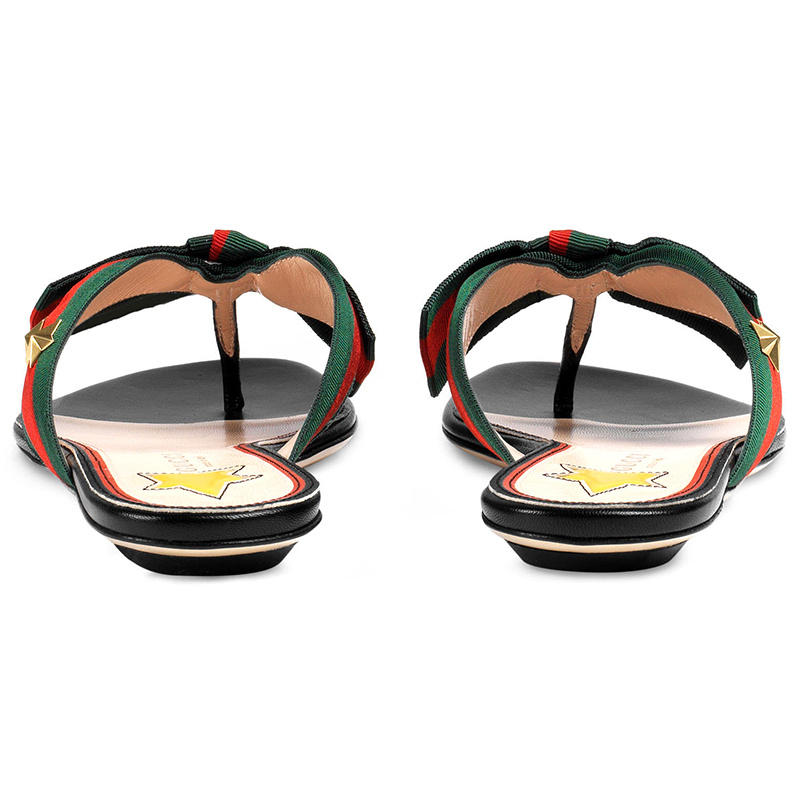 Gucci Rivet Luo Satin Ribbon Clip Toe Cool Drag In Multicolor