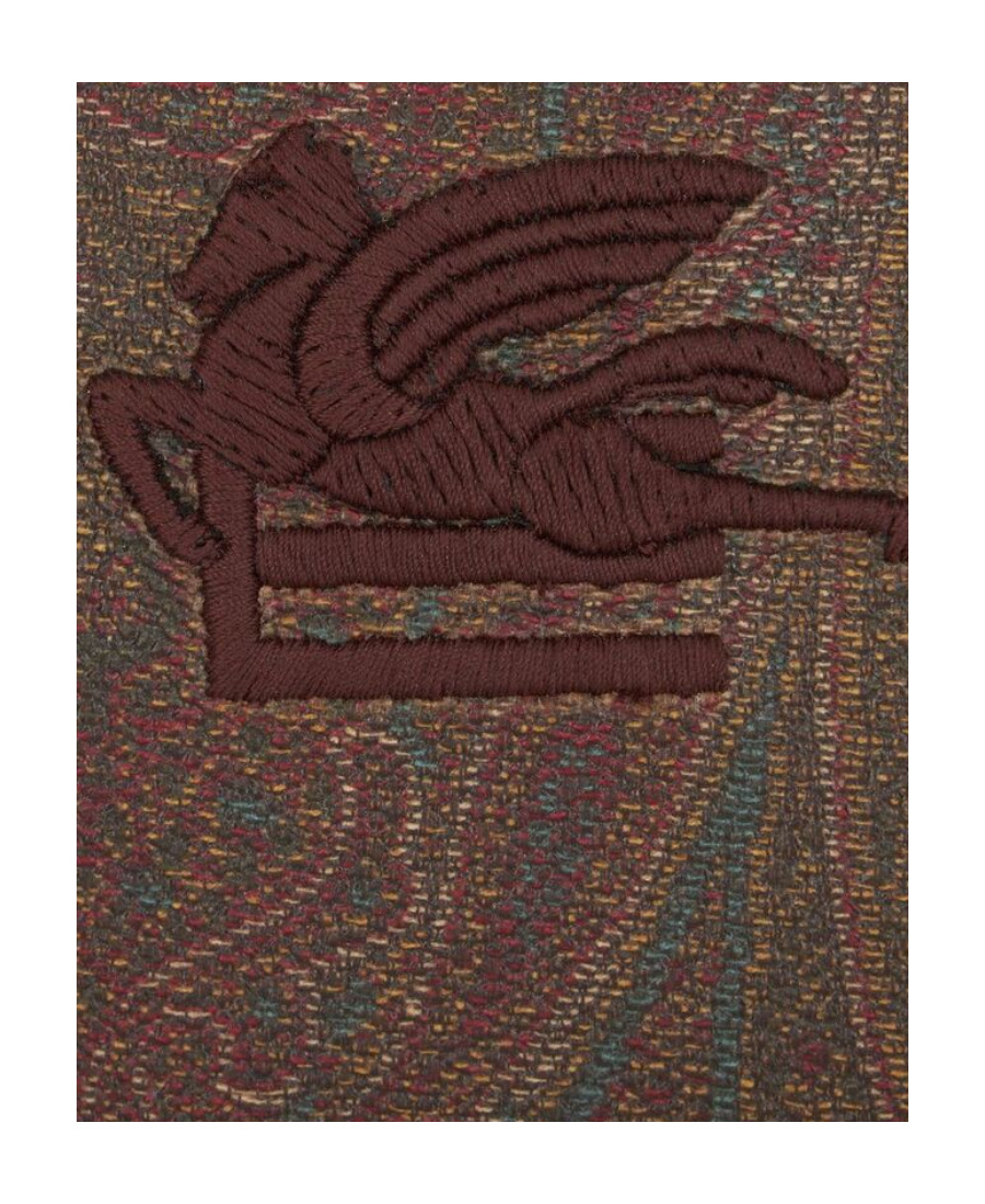 Etro Paisley Jacquard Pouch Small In Green