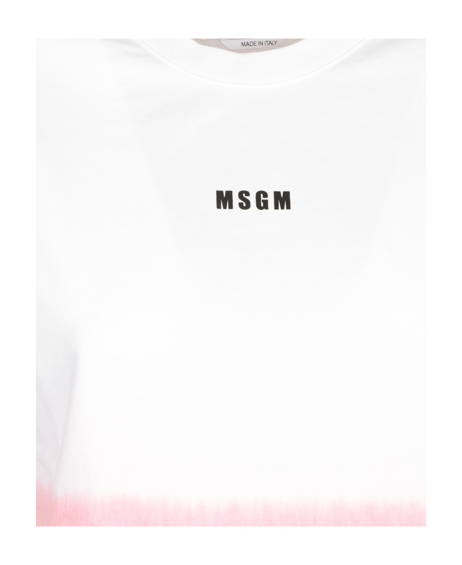 Msgm Logo Details Short-sleeved T-shirt In White