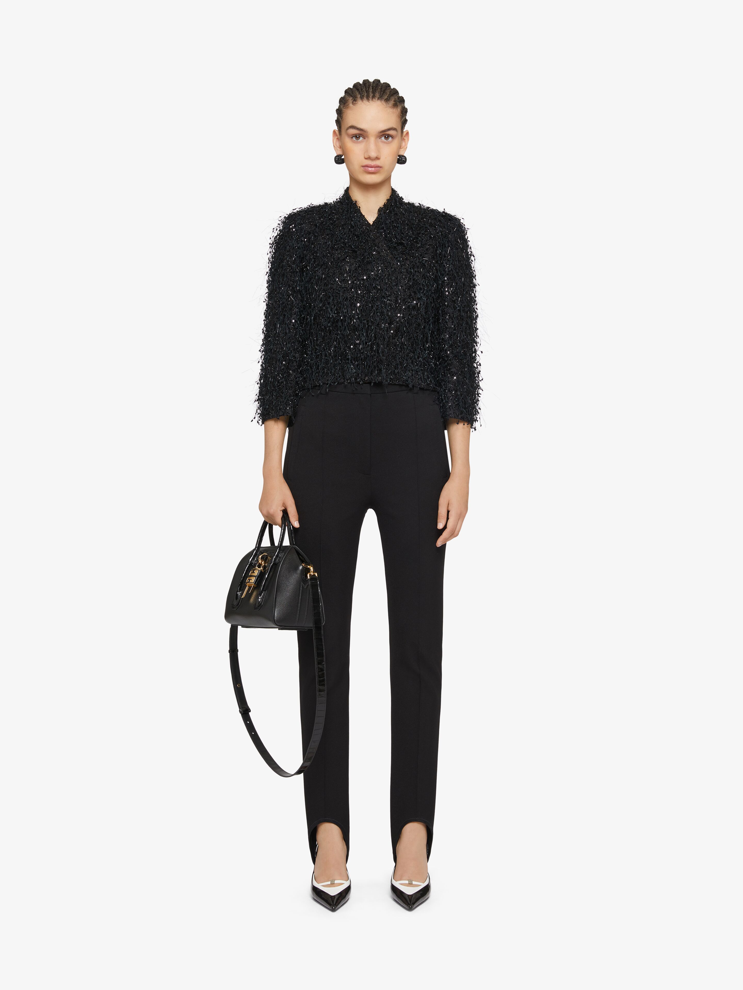 GIVENCHY JACKET WITH EMBROIDERED FRINGES AND RHINESTONES