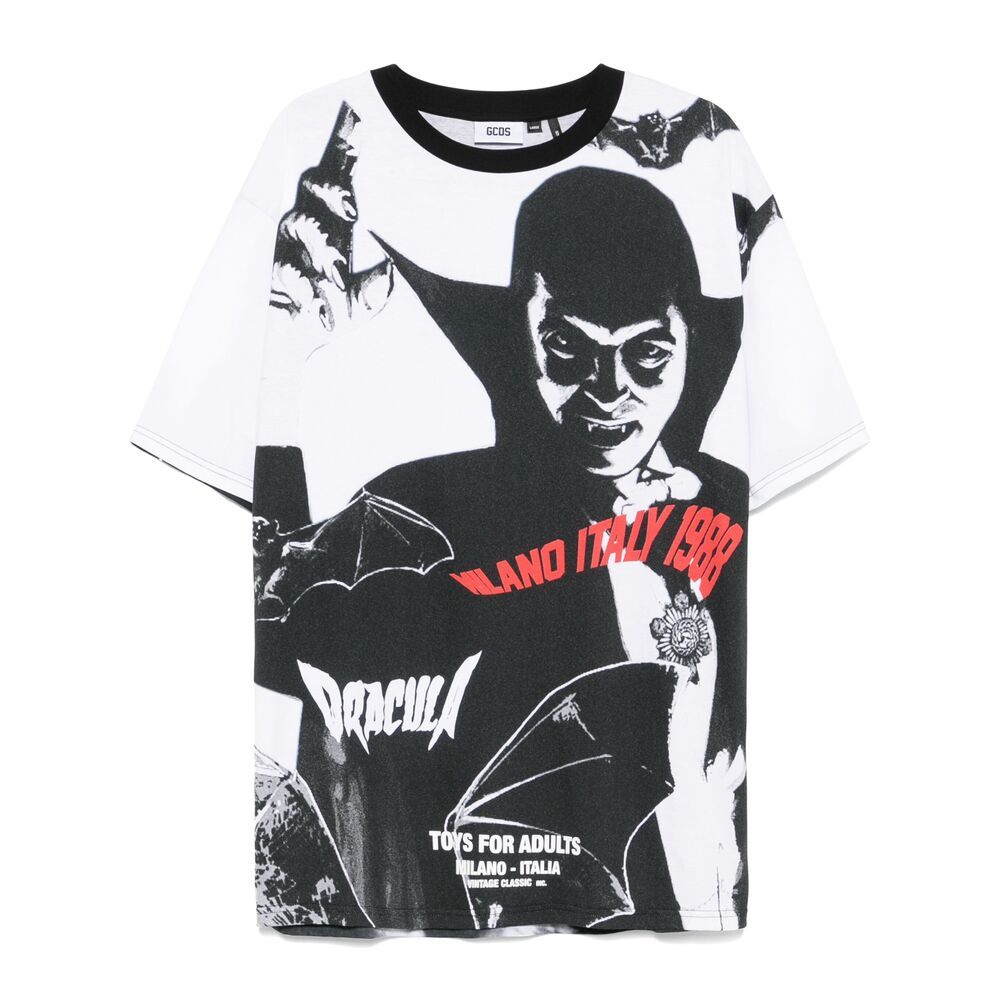 Shop Gcds Dracula-print T-shirt In Black