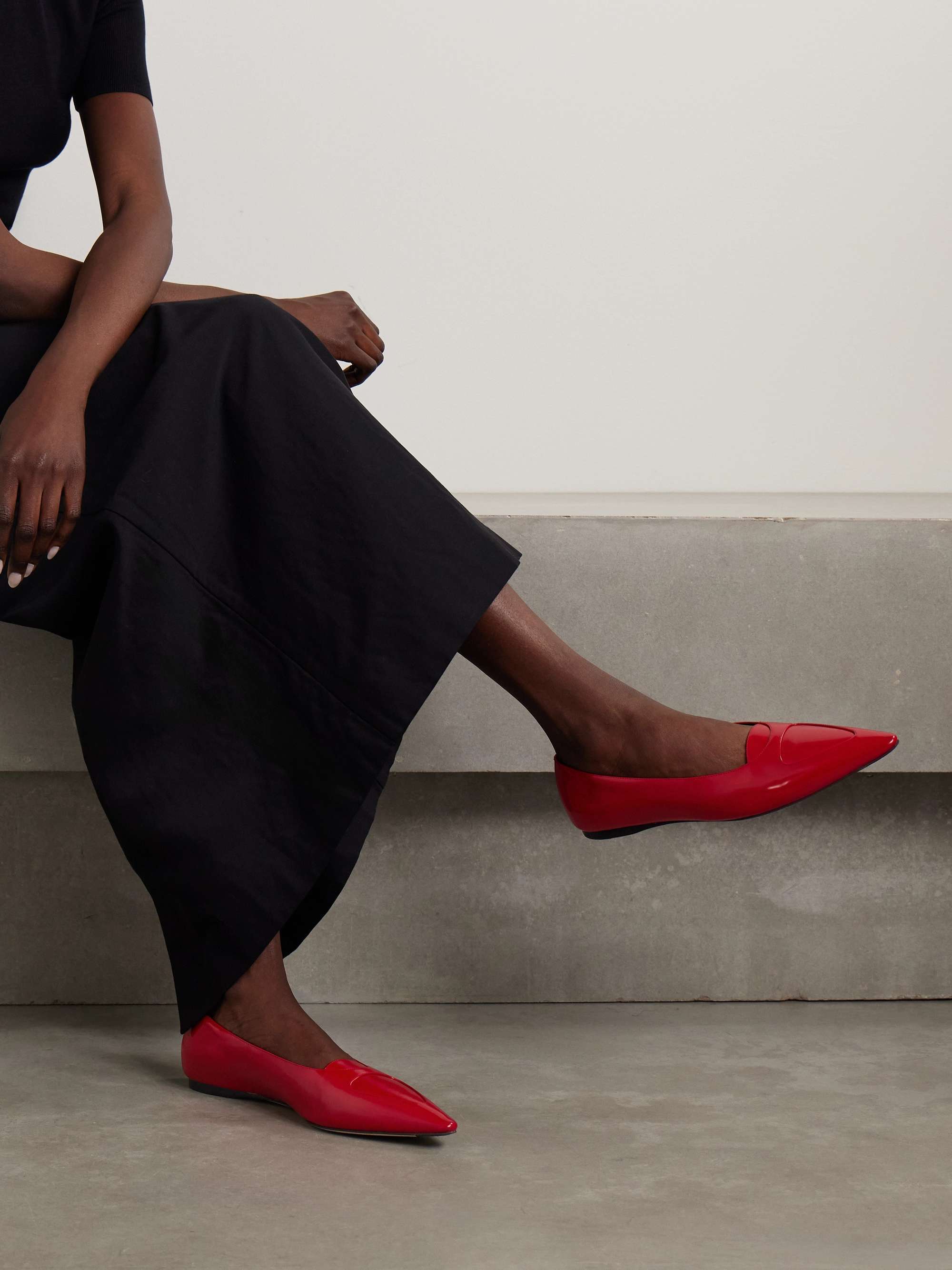 The Row Pointed Toe Ballet Flats In Red