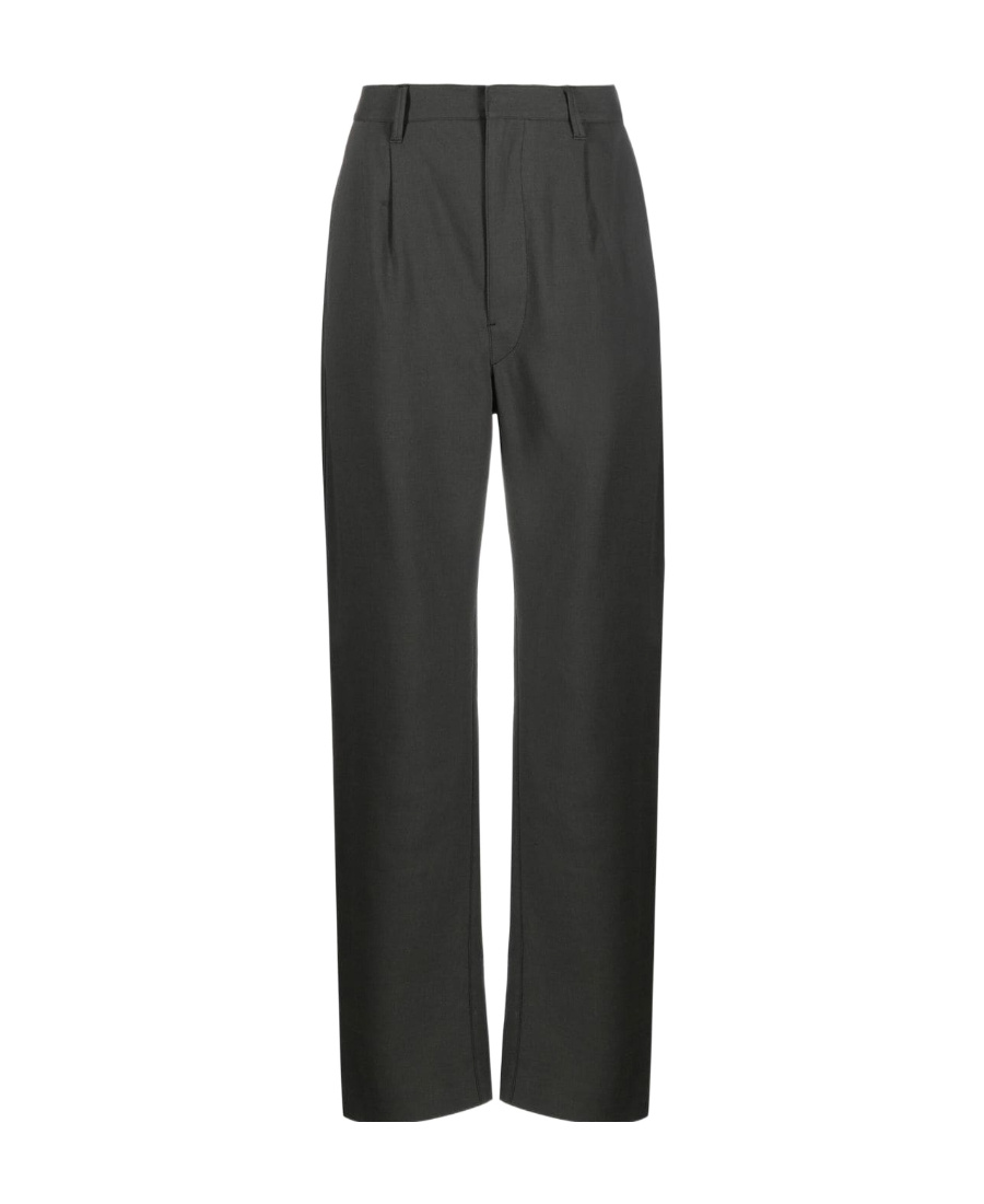 Lemaire Straight-leg Cotton-blend Trousers In Black