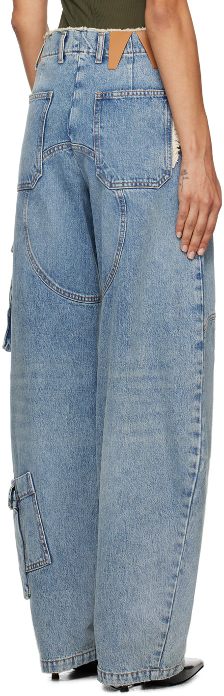 Shop Darkpark Rosalind Barrel Leg Cargo Jeans In Gray