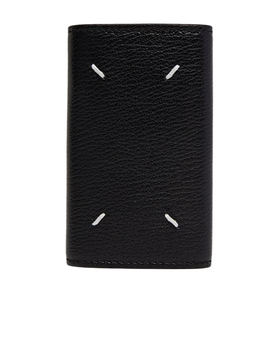 Maison Margiela Four-stitch Logo Keyring Holder In Black