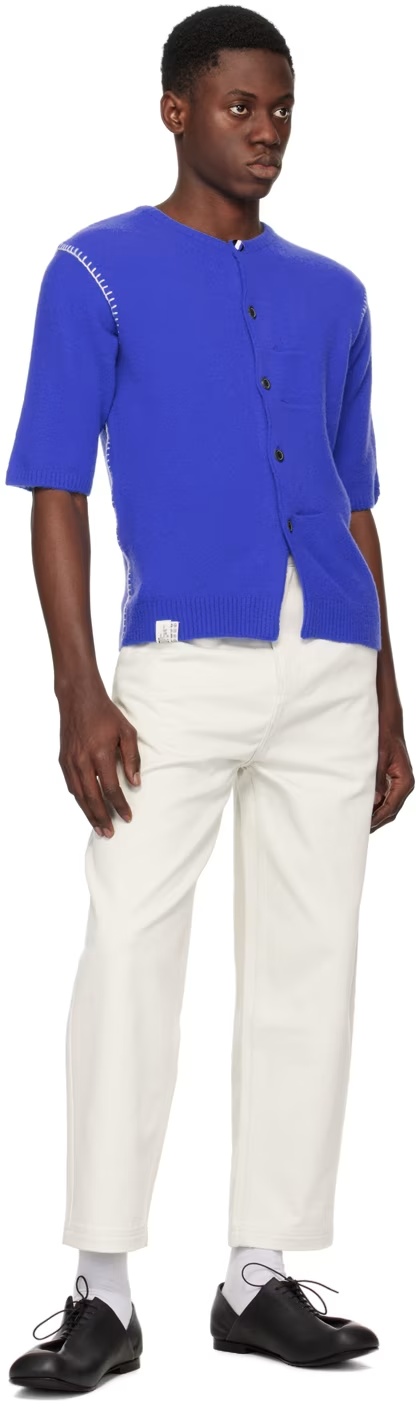 Ader Error Middle Sleeve Cardigan In Blue