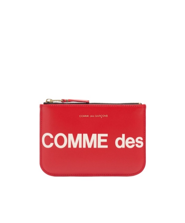 Comme Des Garçons Logo Print Zipper Purse