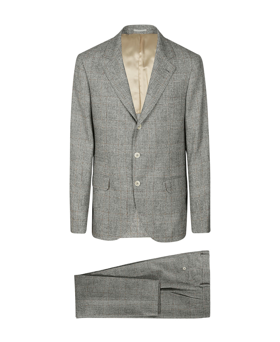 Brunello Cucinelli Logo Suit In Gray