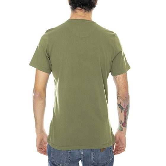 Shop Barbour Logo-embroidered Cotton T-shirt In Green
