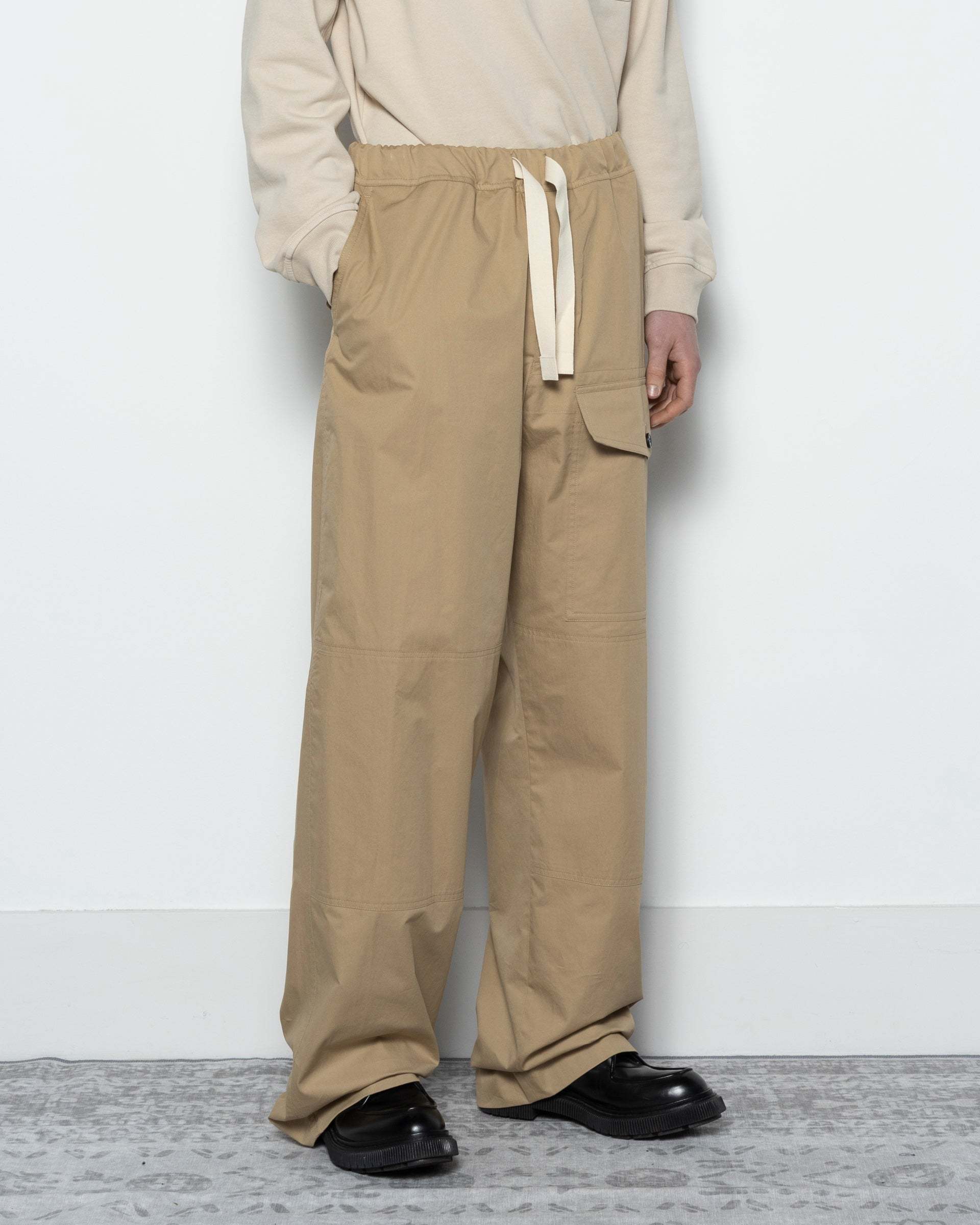 Dries Van Noten Cotton With Drawstring Trousers Beige In Beige