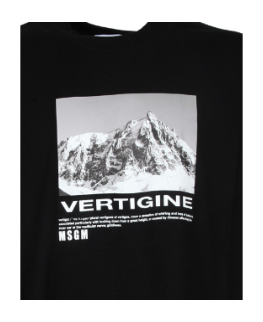 Msgm Vertigine Graphic-print T-shirt In Black