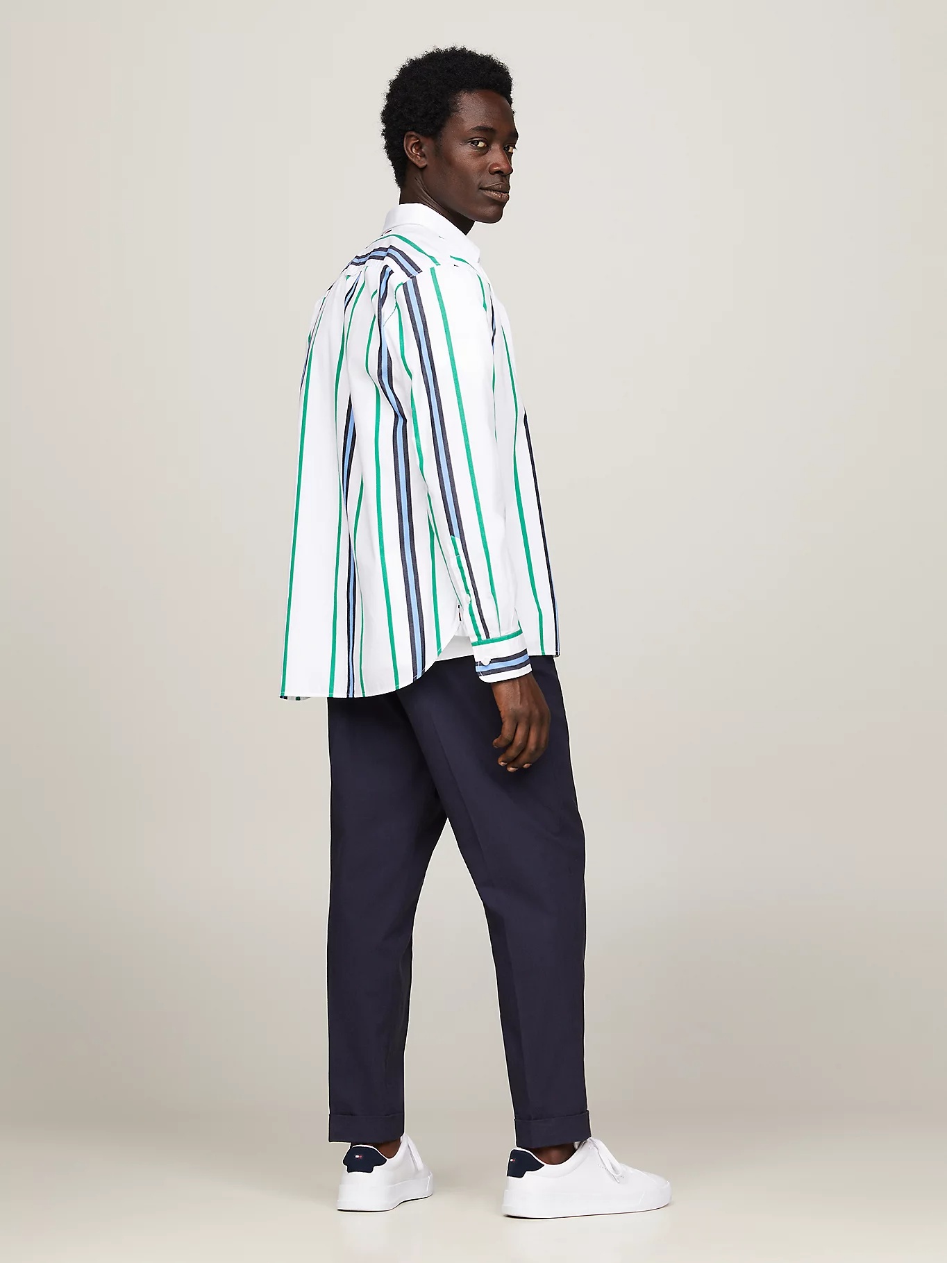 Tommy Hilfiger Vertical Striped Shirt In White