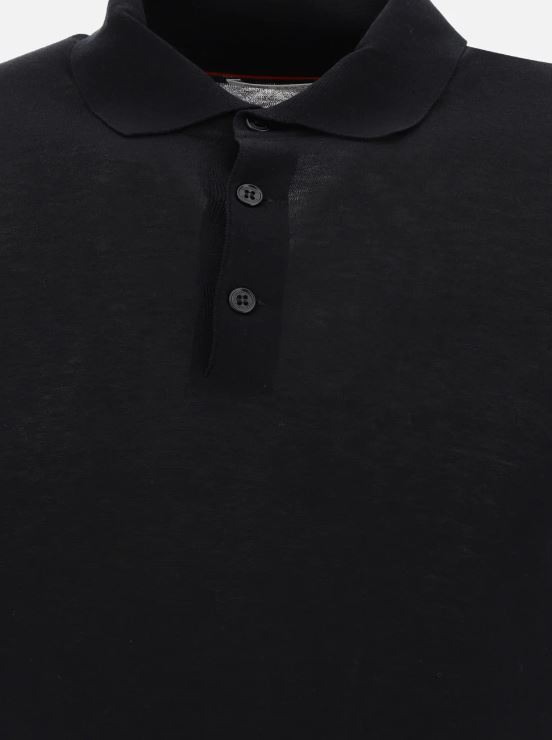 Brunello Cucinelli Layered-effect Polo Shirt In Black