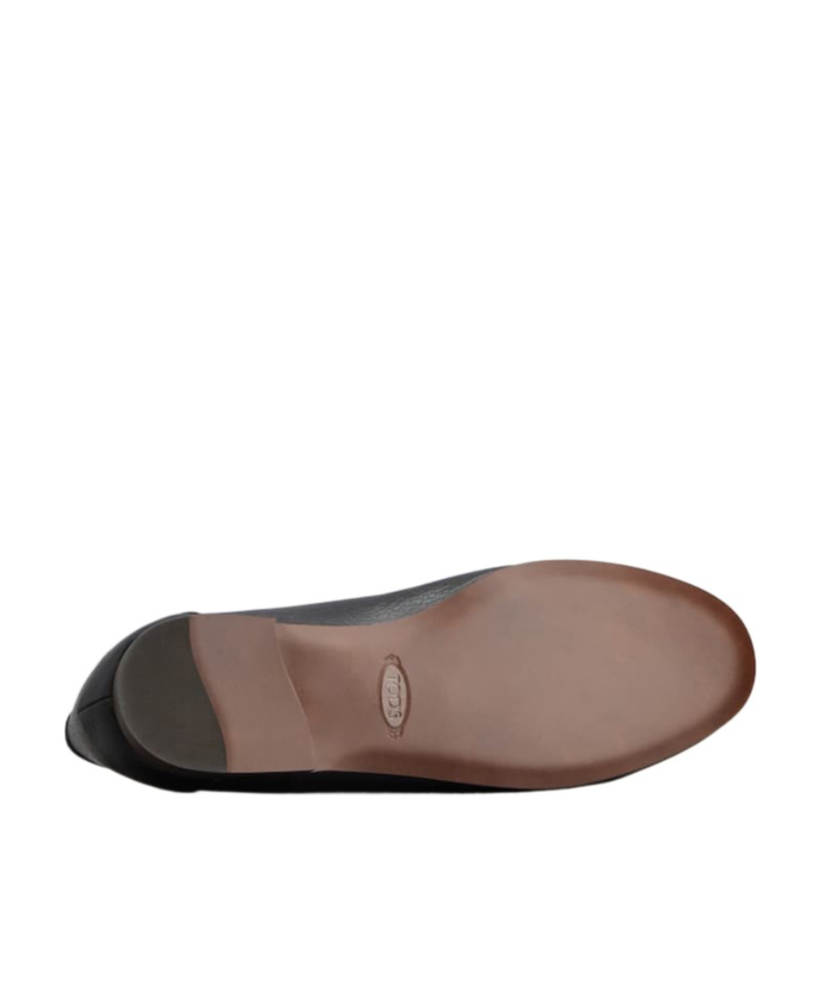 Tod's Leather Loafers With Bow In Black